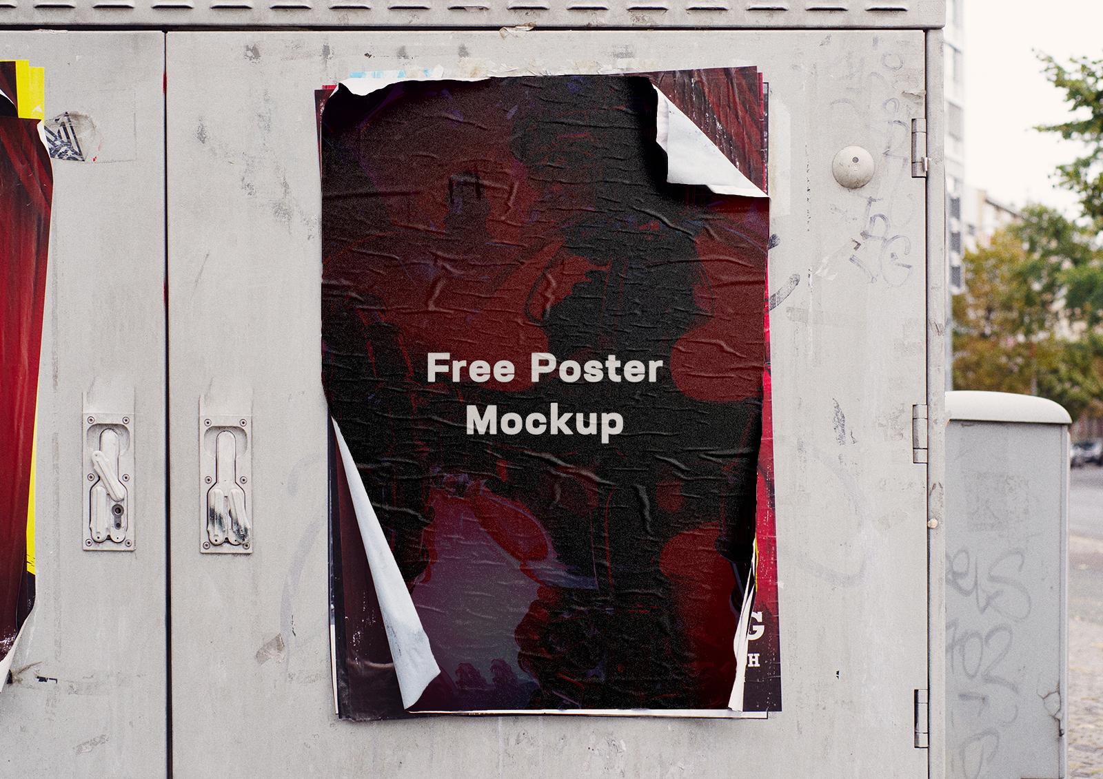 Free street poster mockup information