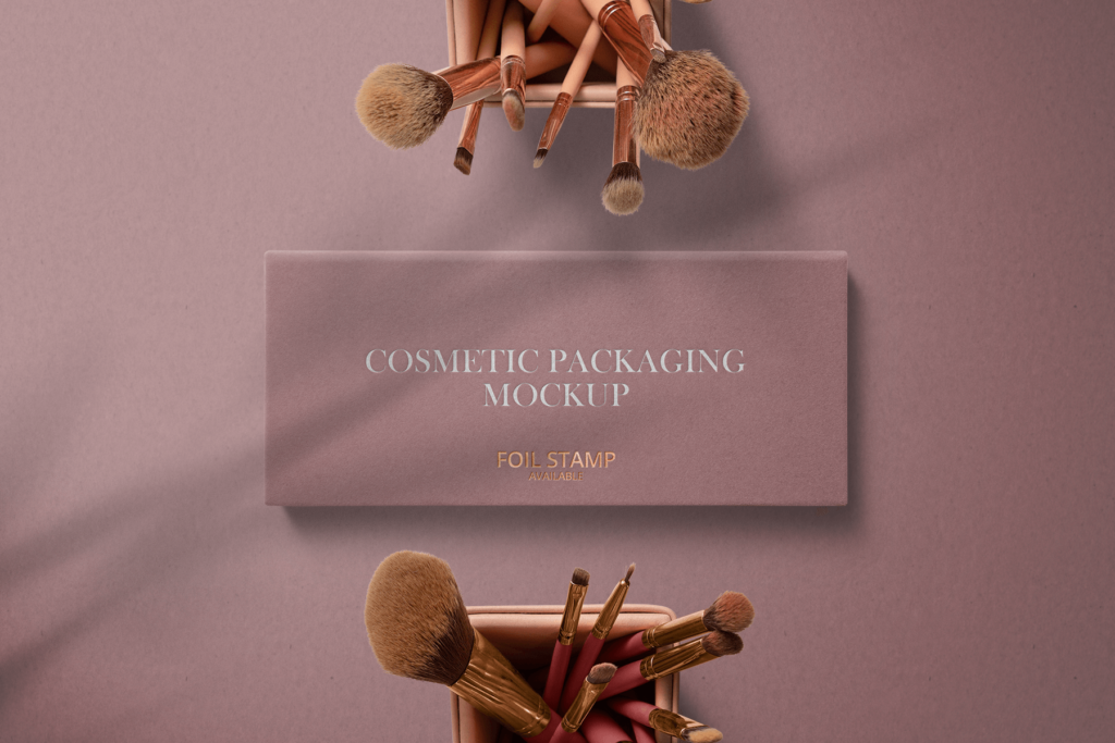 Download Free Cosmetic Box with Brushes Mockup | Free Mockups, Best ...
