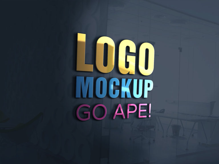 3d logo mockup free psd download