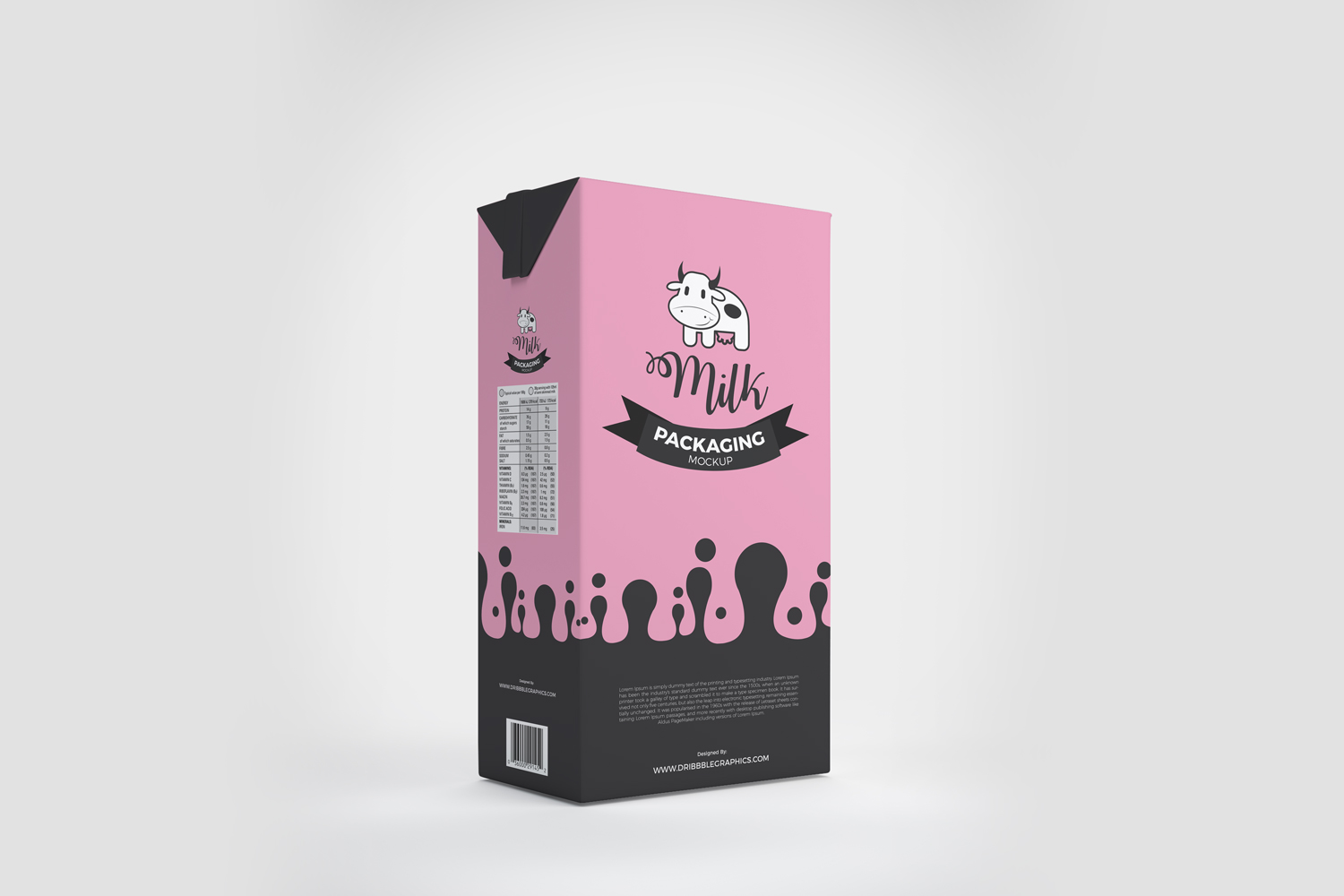 Download Free Milk Box Packaging Mockup | Free Mockups, Best Free PSD Mockups - ApeMockups