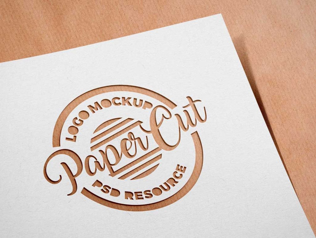 Download Paper Sheet Cutout Effect Logo Mockup | Free Mockups, Best Free PSD Mockups - ApeMockups