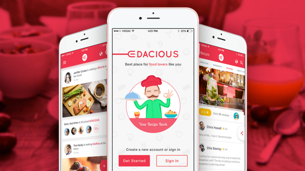 Edacious: Free food UI kit for web & apps | Free Mockups ...