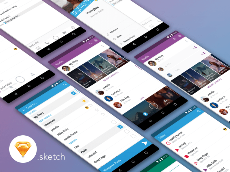Download Snapchat UI Kit - Free Sketch | Free Mockups, Best Free PSD Mockups - ApeMockups
