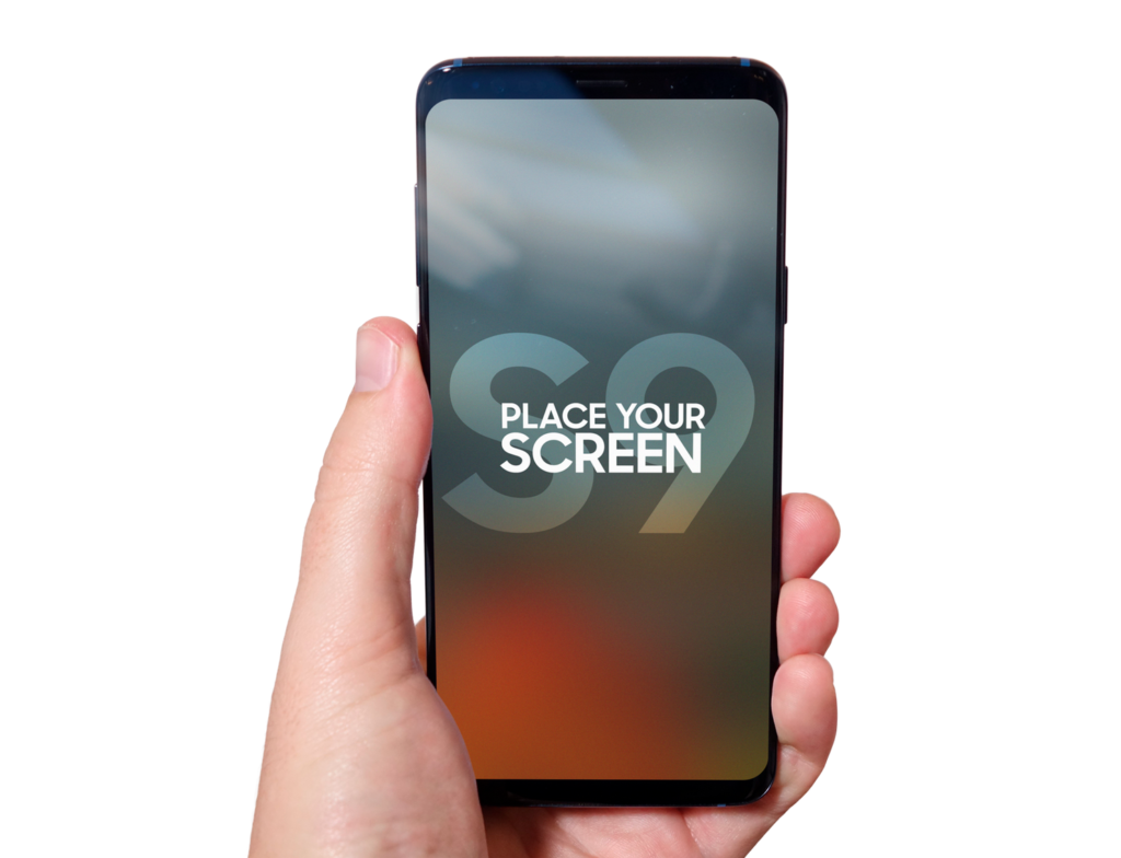 Download Samsung Galaxy S9 in Hand Transparent Mockup | Free ...