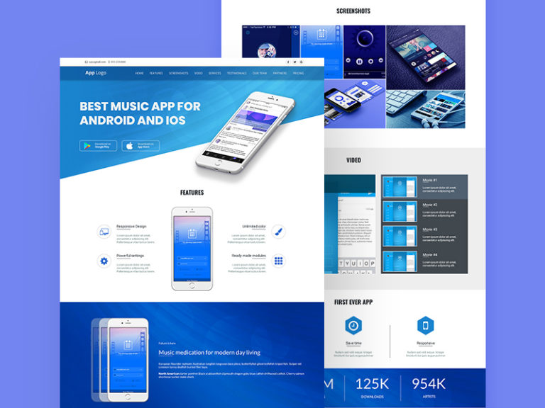 App Landing Page Design Template | Free Mockups, Best Free PSD Mockups ...