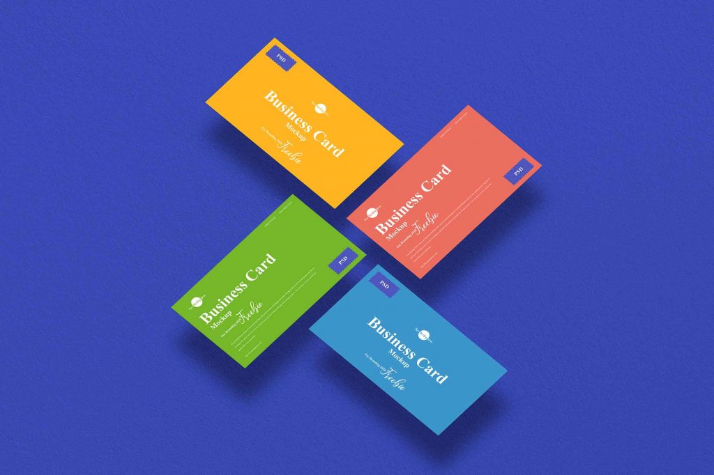 Download 4 Floating Branding Business Card Mockup (PSD) | Free ...