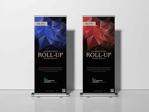 Free Exhibition Stand Roll-Up Banner Mockup 01