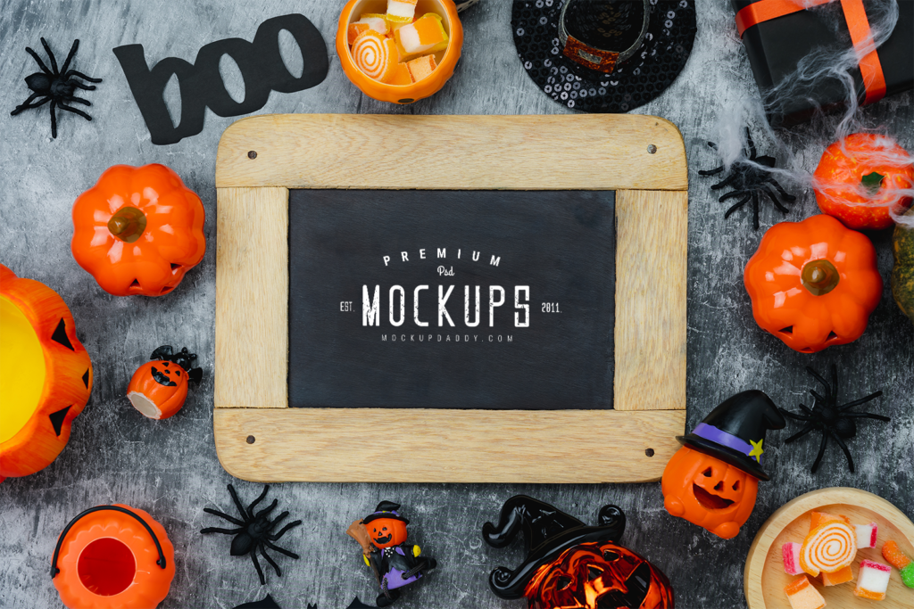 Download Free Halloween Sign Mockup | Free Mockups, Best Free PSD Mockups - ApeMockups